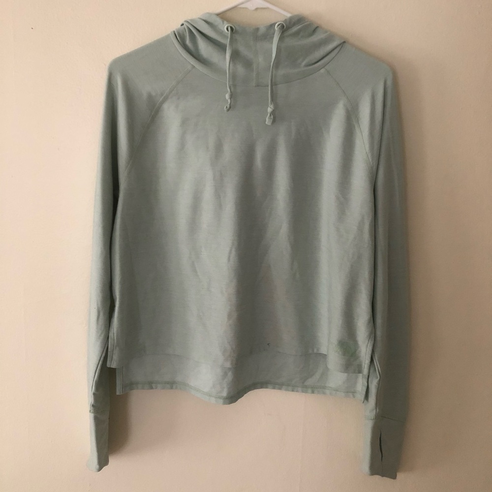 North face athletic lightweight hoodie pale green